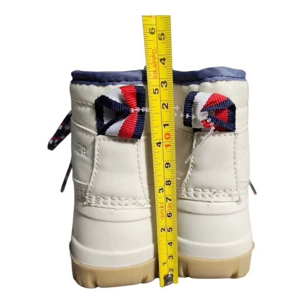 Tommy Hilfiger Danni Duck Boots Kids Size 7 White All-Weather Winter Rain Durabl